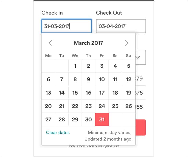 happy and successful airbnb stay - check calendar