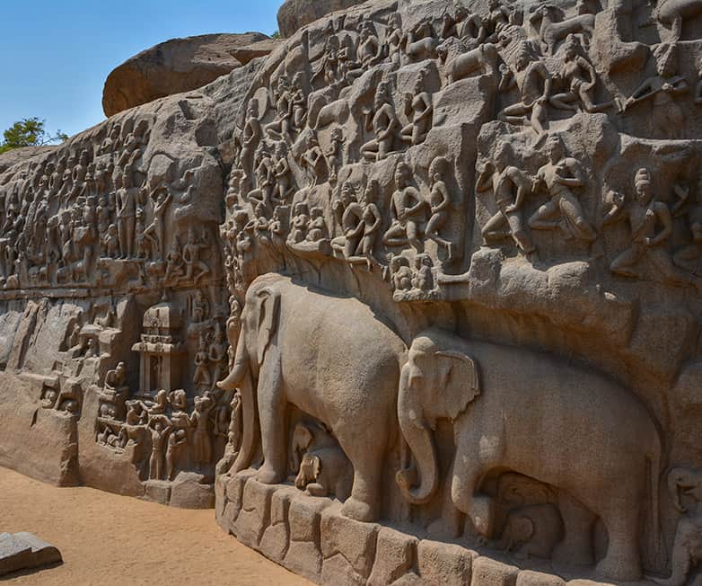 arjunas penance in mamallapuram india