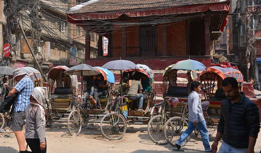 Rickshaw pullers in Thamel, Kathmandu