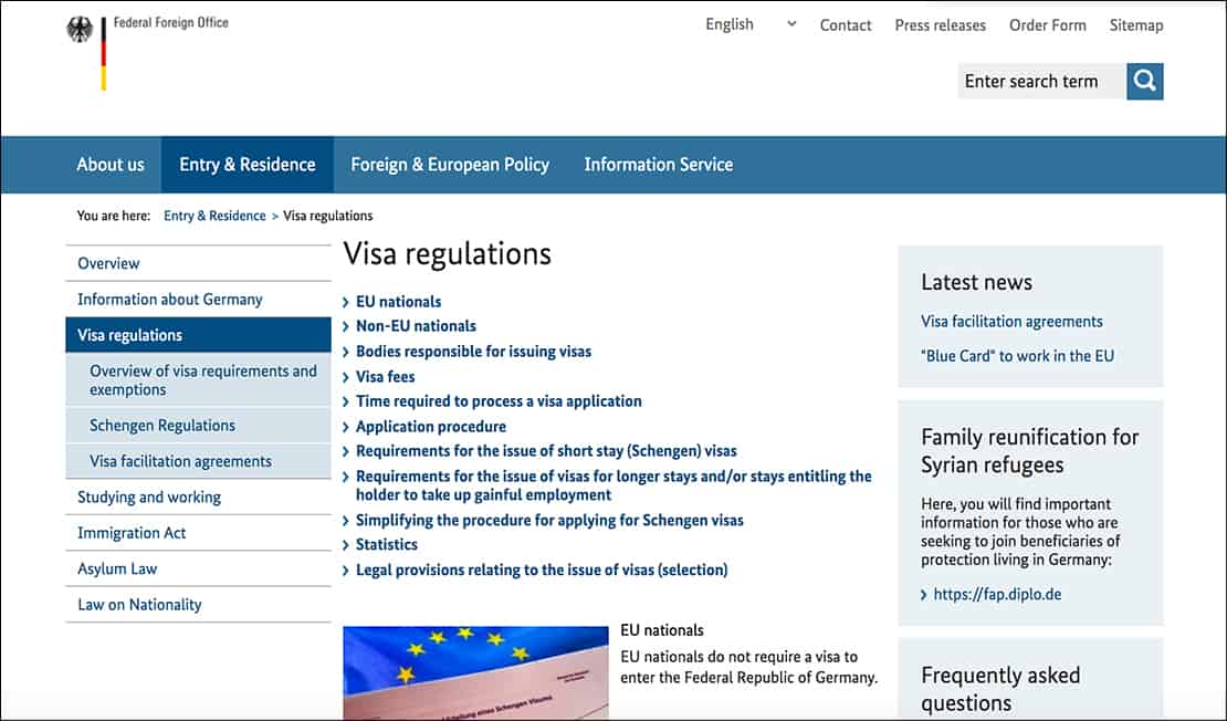 ministry of foreign affairs websites