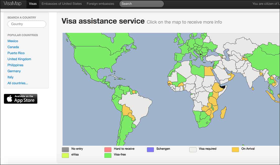 visa map