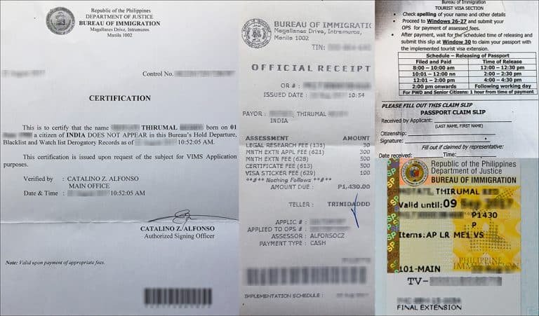 tourist visa extension fee philippines