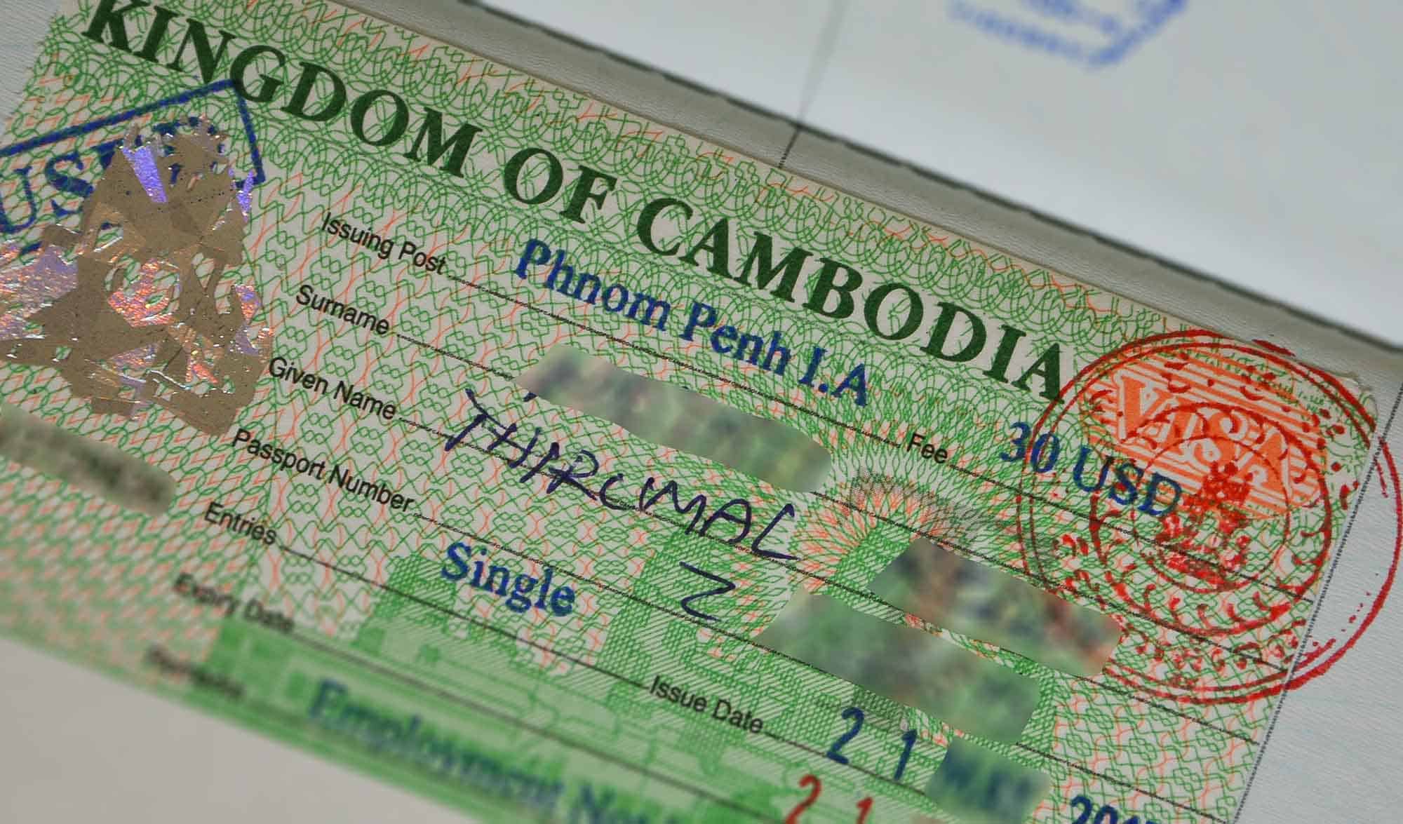cambodia tourist visa photo size