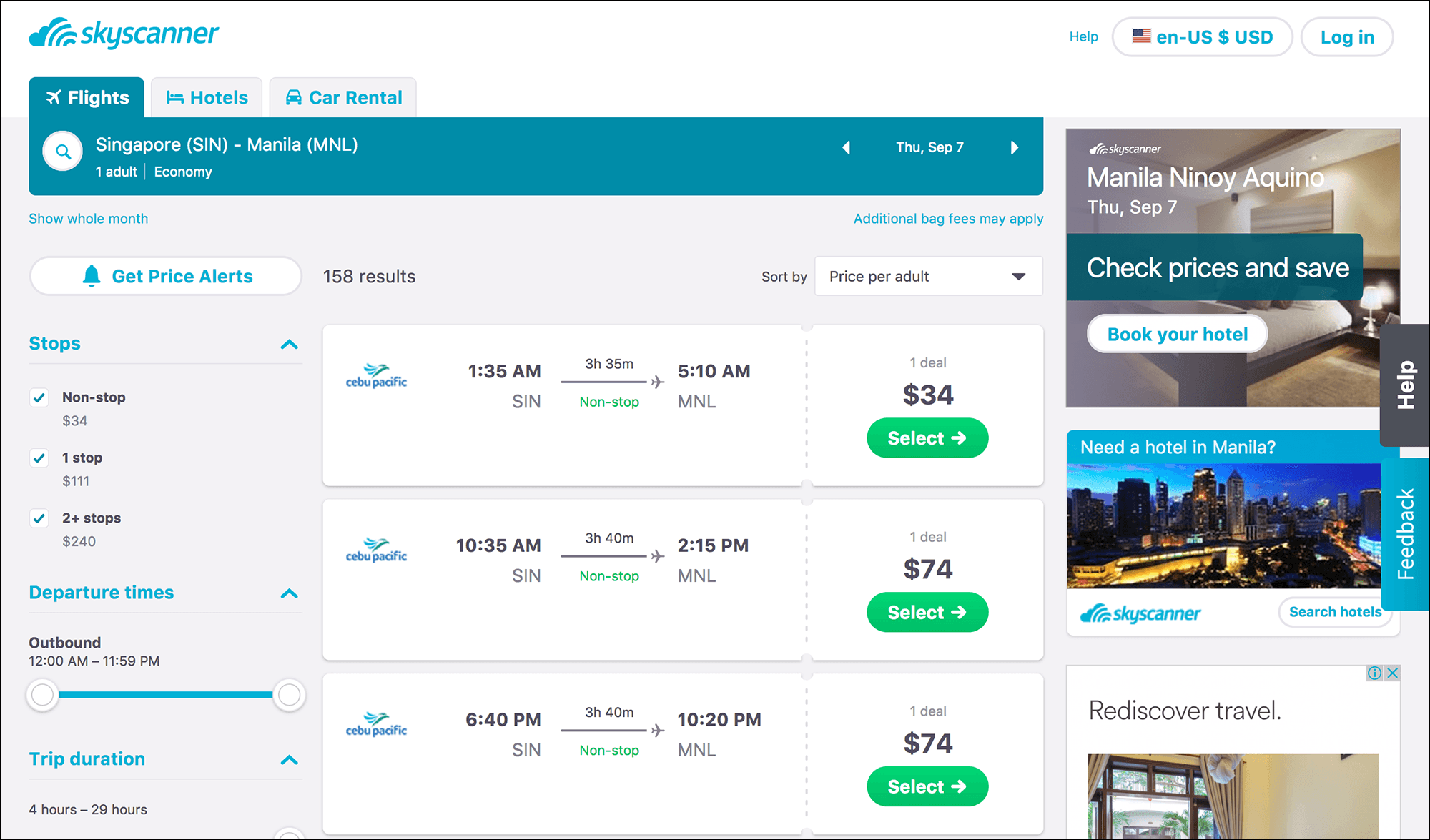 Travel itinerary for visa application - Skyscanner flight ticket booking