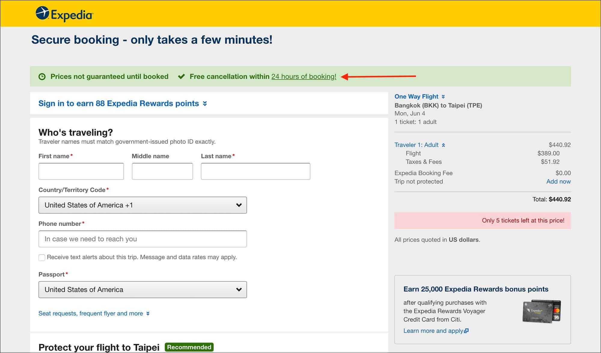 Book Flight Tickets with 24 hour FREE cancellation on Expedia - Complete Flight Booking
