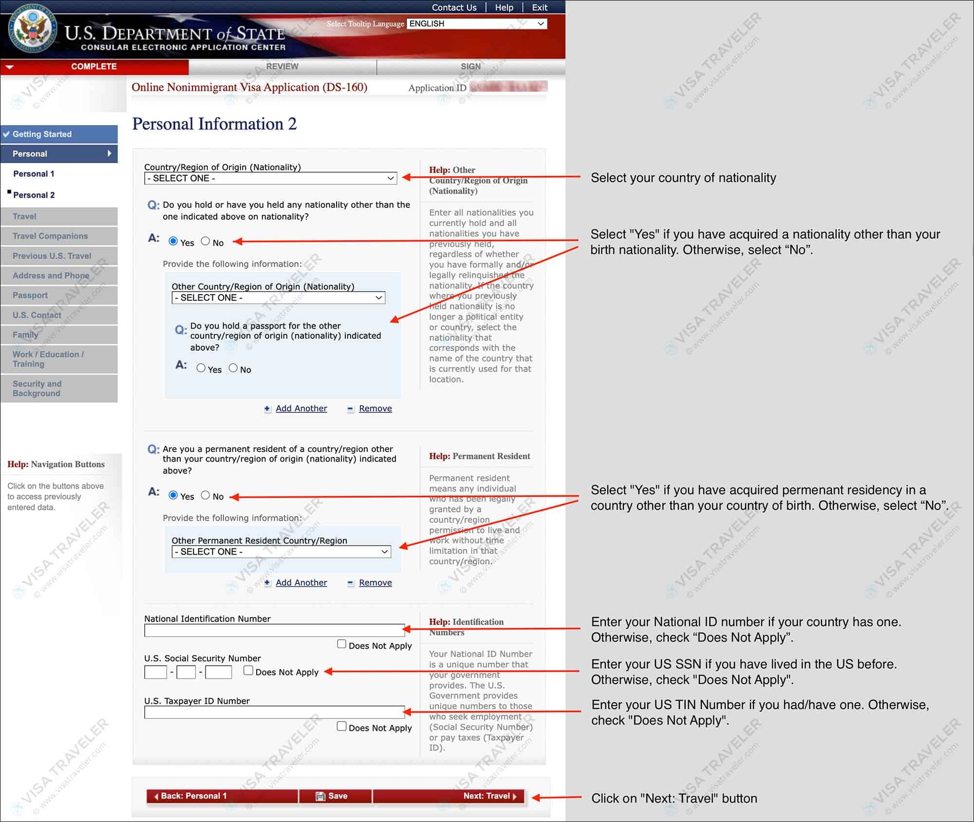 Fill DS-160 Form Online for US Visa - Personal Information 2