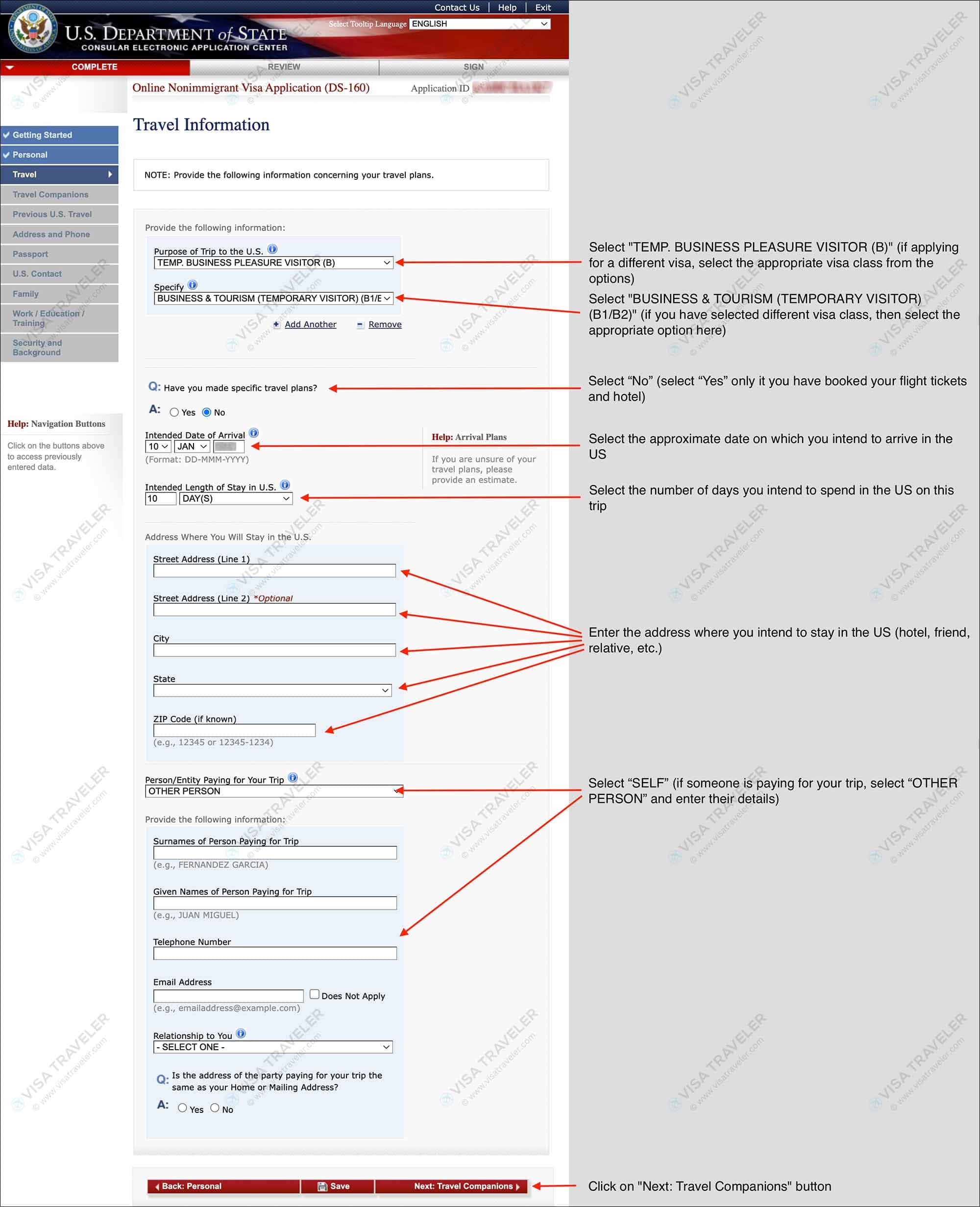 type of travel document in visa application