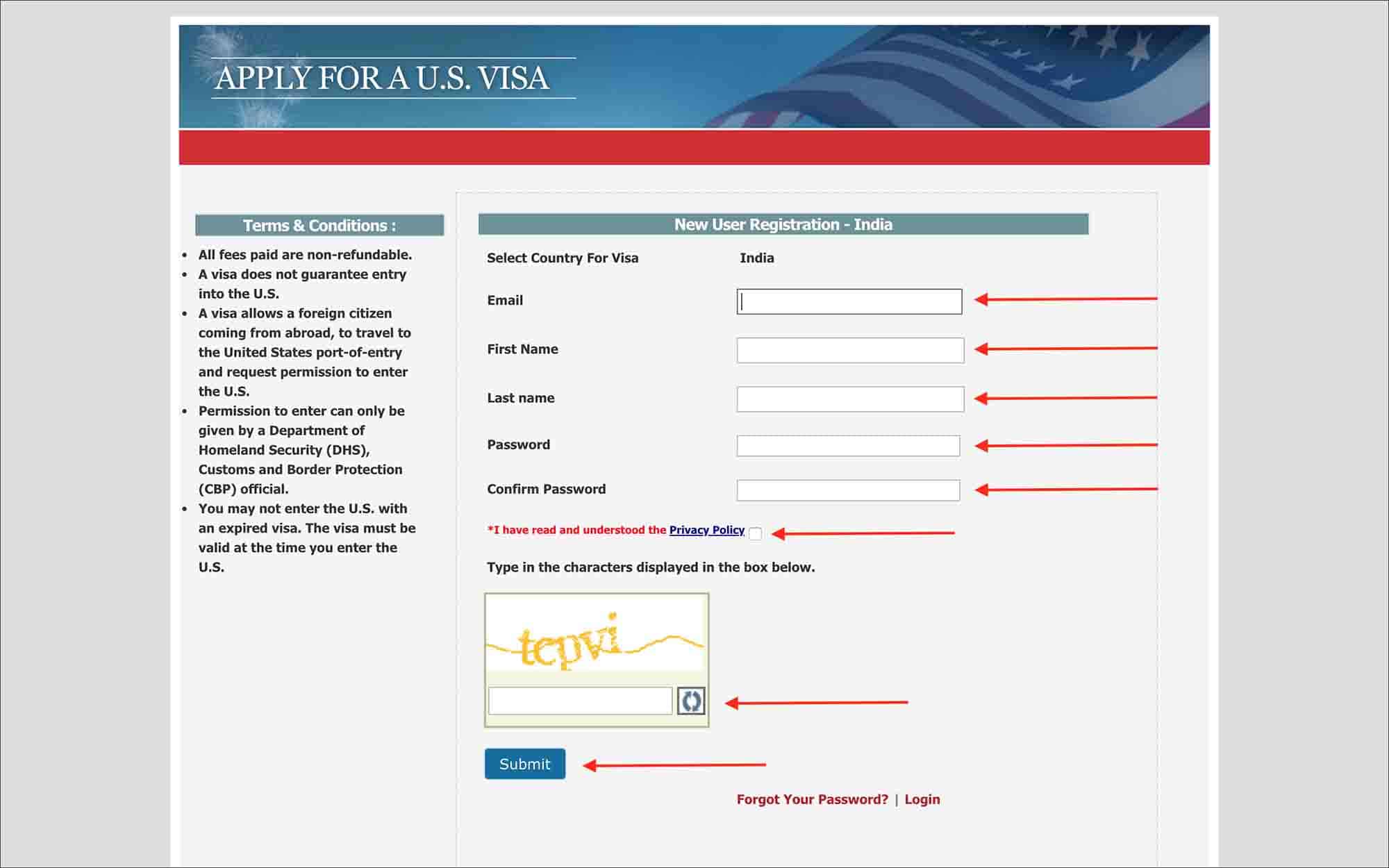 Schedule US Visa Appointment in Asia - New User Registration