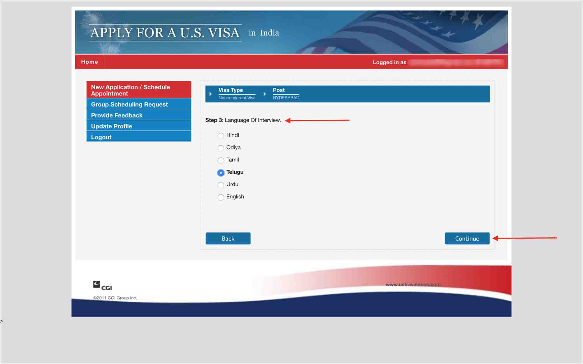 Schedule US Visa Appointment in Asia - Language