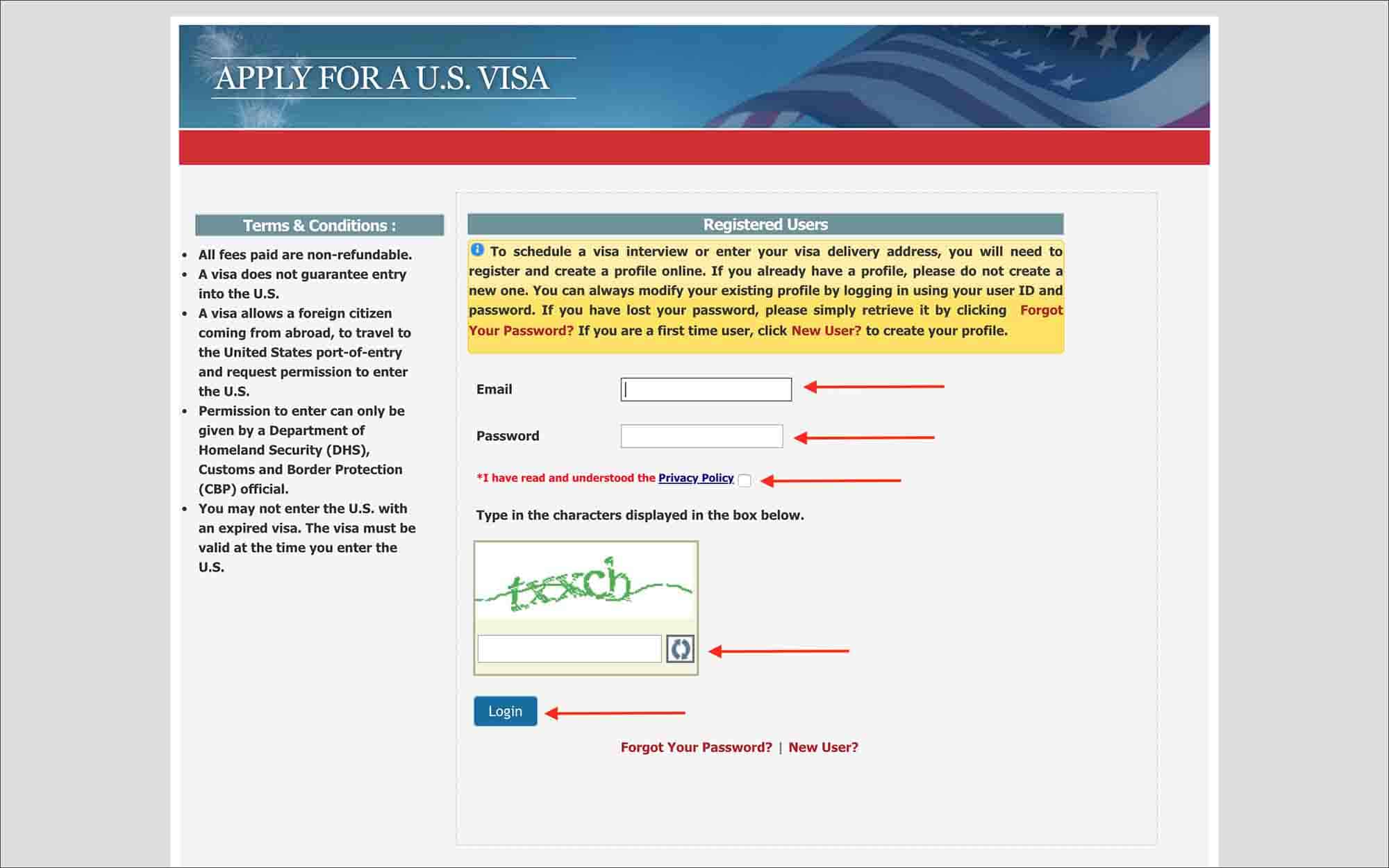 Schedule US Visa Appointment in Asia - Login