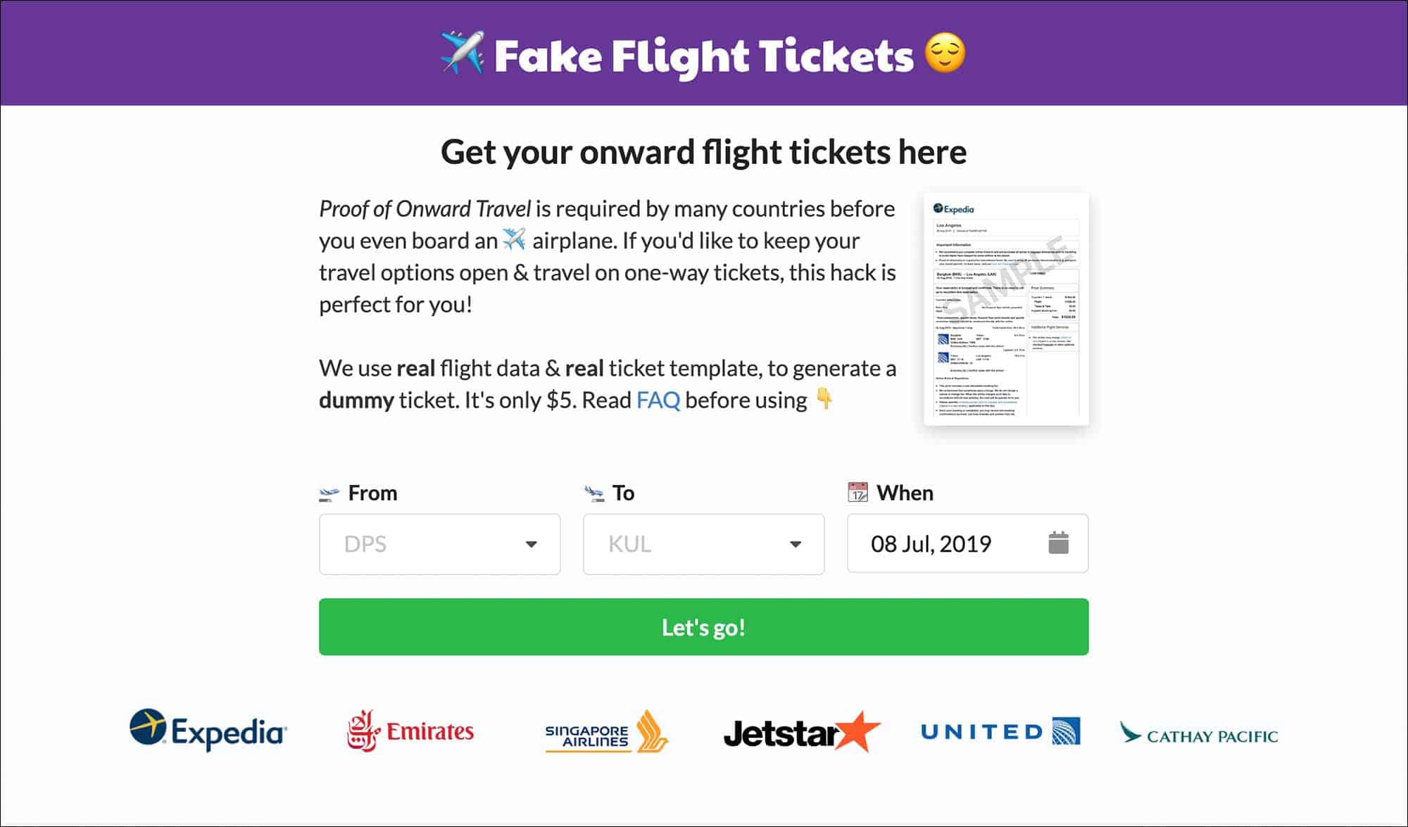 Fake tickets -  Canada