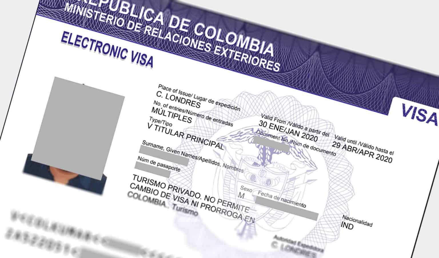 colombia tourist visa cost
