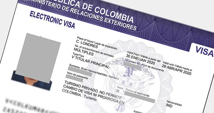 Colombia tourist visa image
