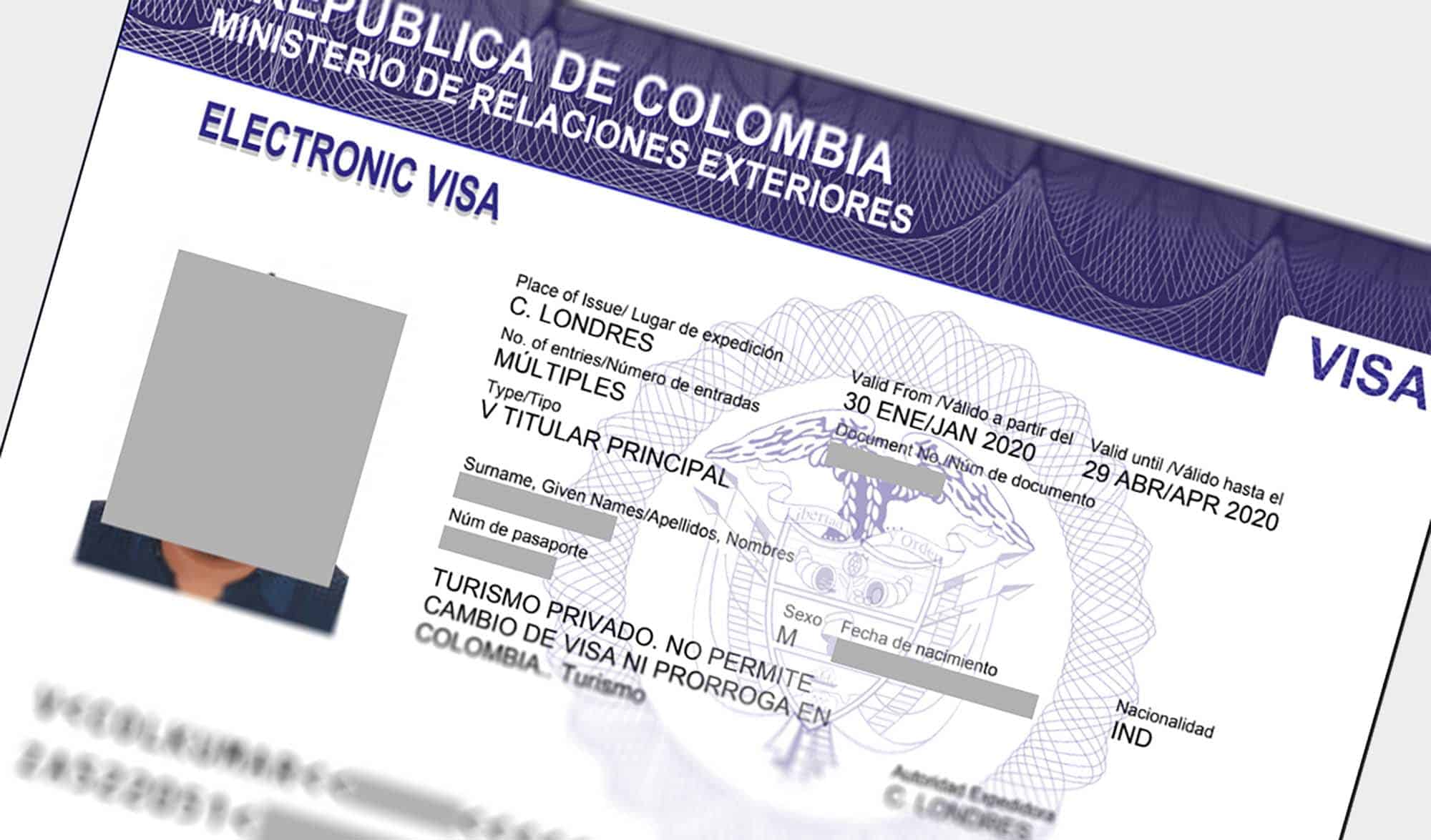 colombia tourist visa online application