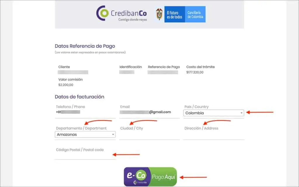 Credit Card Payment Page - Enter Address