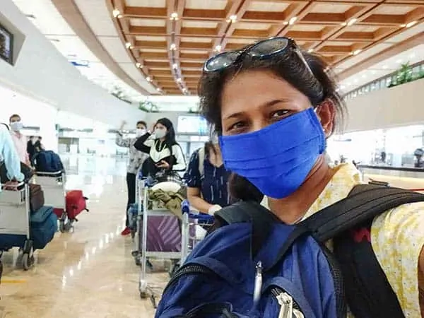 Geeta at NAIA airport in Manila waiting for her repatriation flight