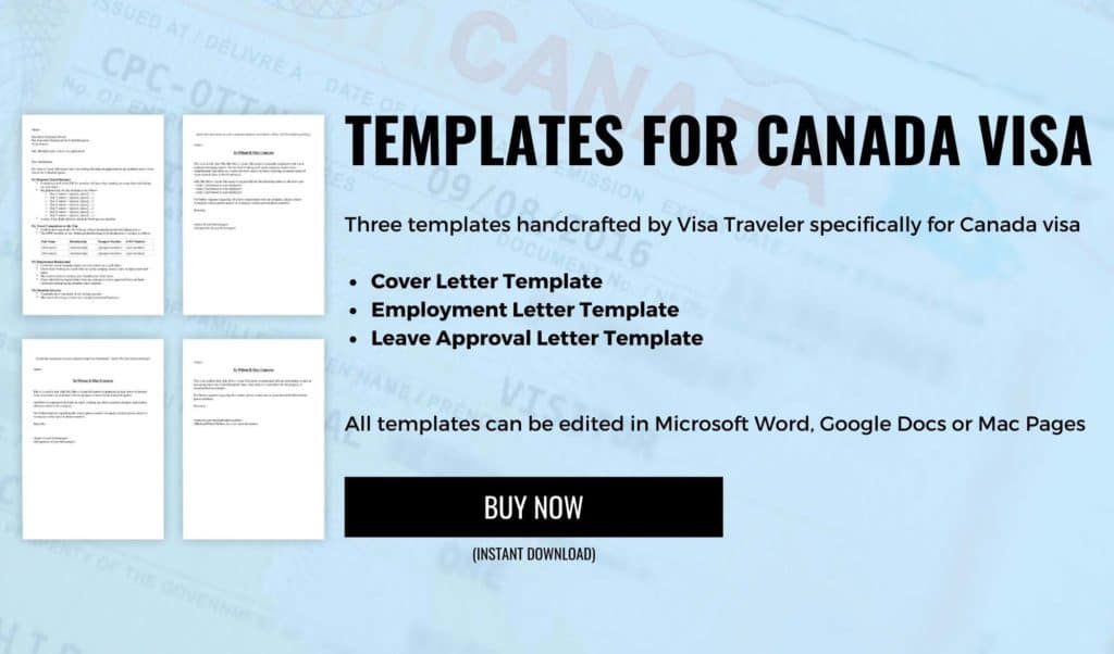 canada visit visa template