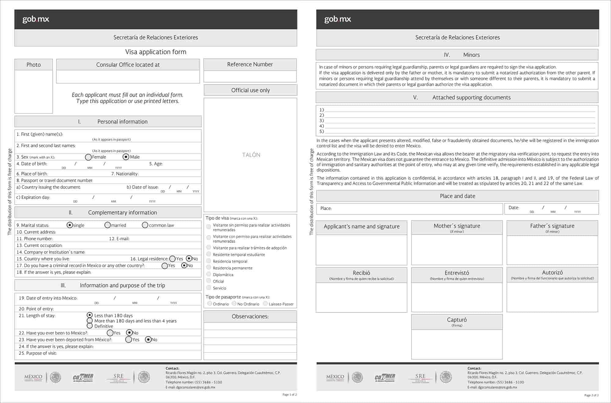 cover letter for mexico tourist visa