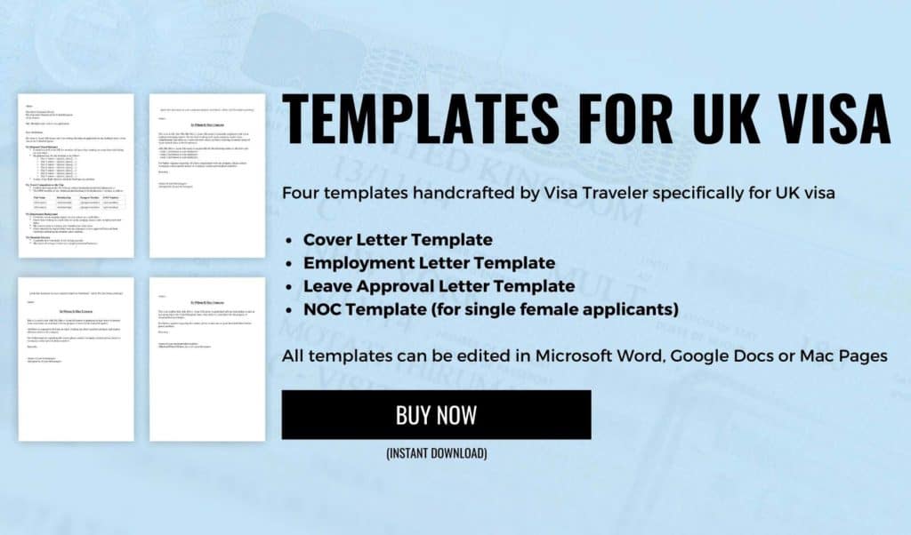 Templates for UK visa by Visa Traveler