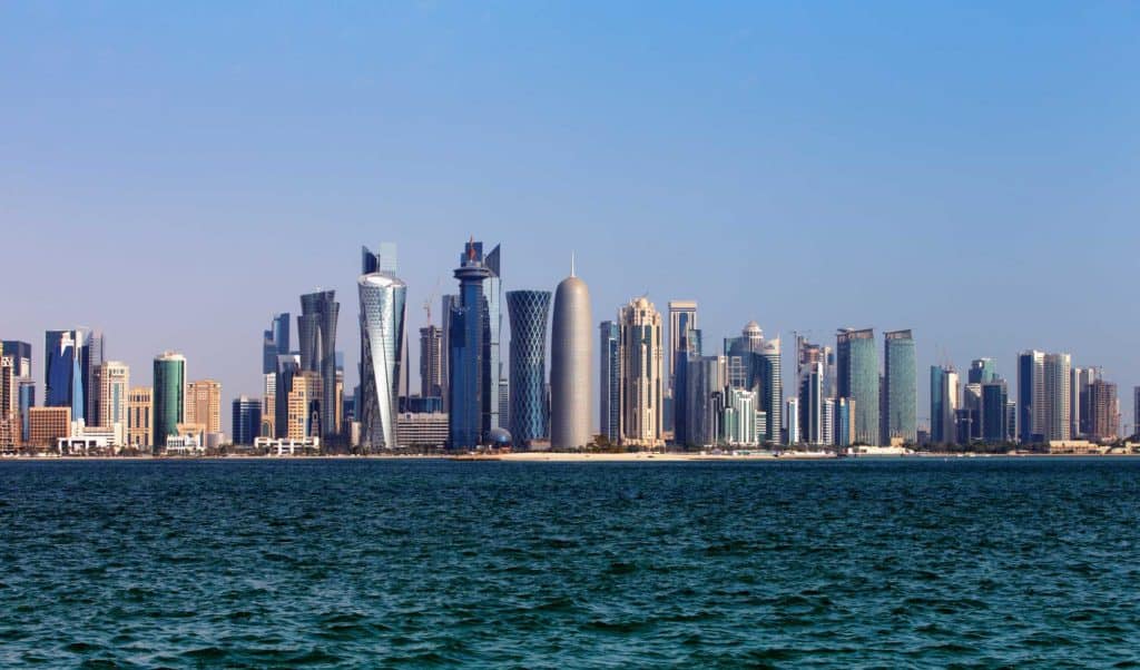 The West Bay City Skyline of Doha Qatar