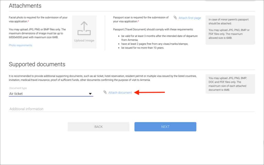 e-Visa Supported Documents