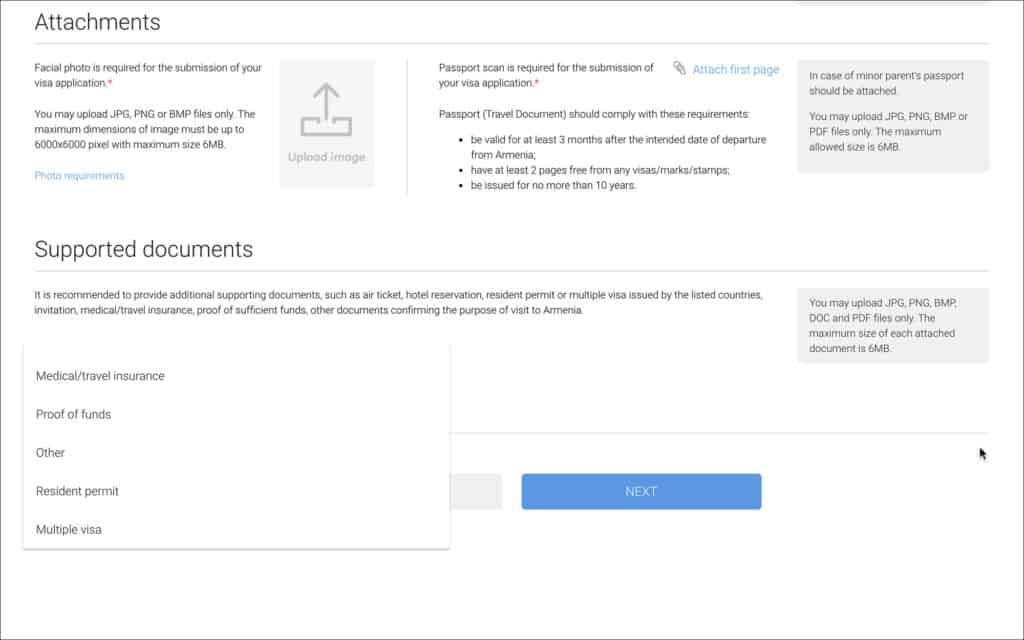 e-Visa Supported Documents