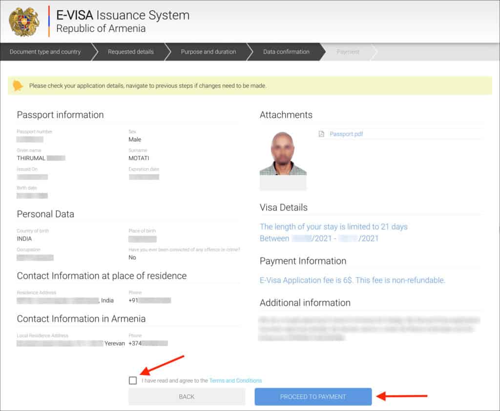 e-Visa Data Confirmation