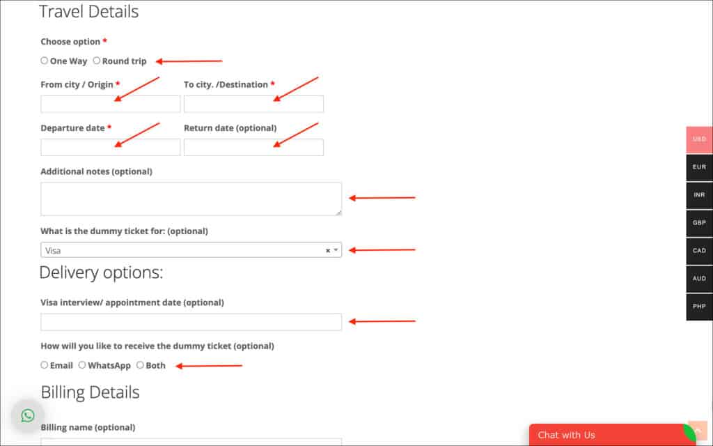 dummyticket.com ticket booking travel details