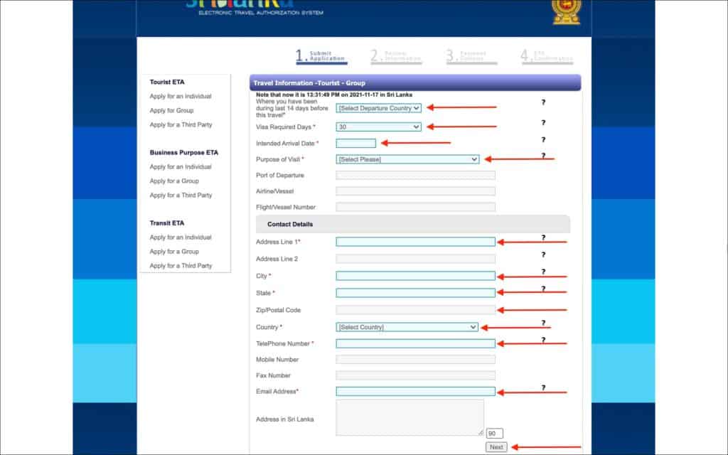 Sri Lanka ETA - Group - Travel Information