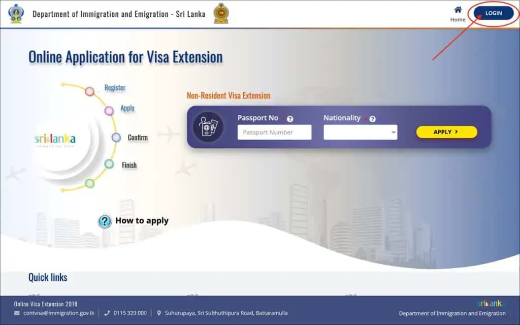Sri Lanka Visa Extension Online - Home Page