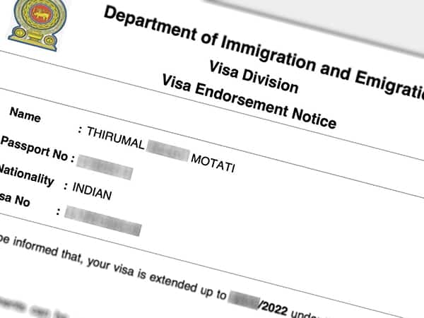 Sri Lanka Visa Extension Online