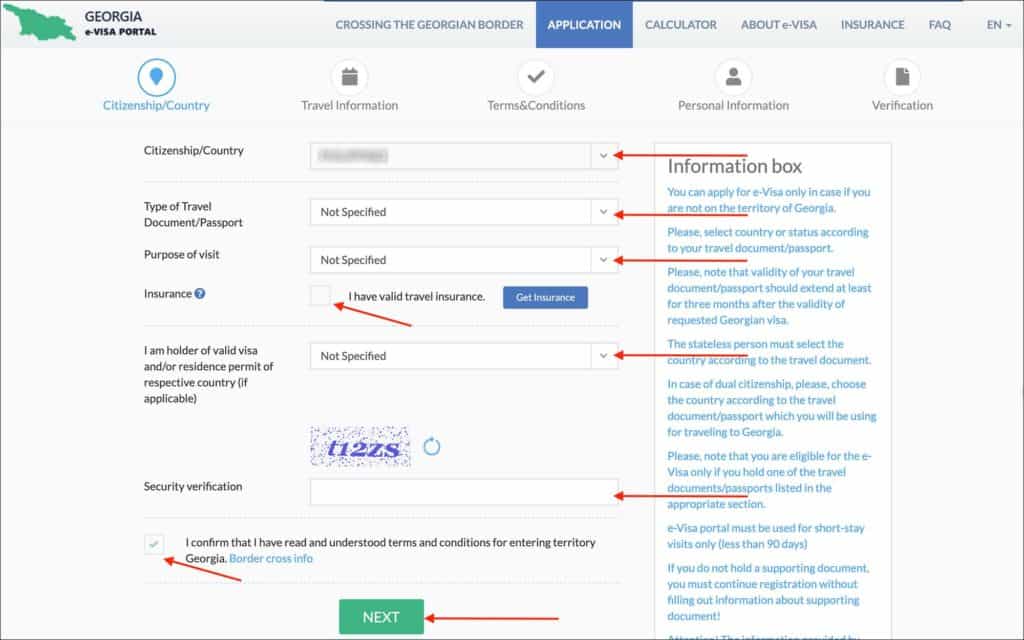 Georgia e-Visa - Citizenship Country