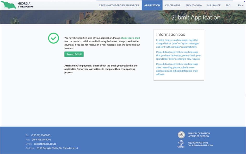 Georgia e-Visa - Success