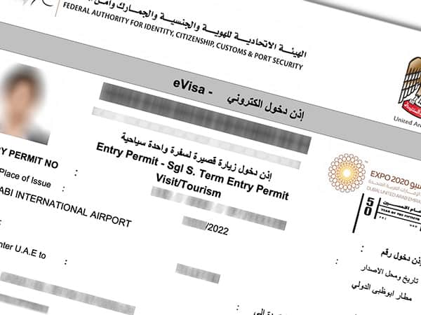 UAE or Dubai Tourist Visa Image