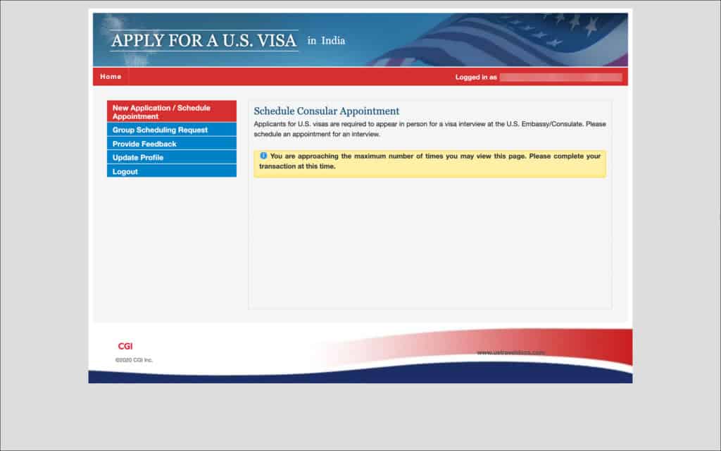 US visa CGI error - You are approaching the maximum number of times you may view this page