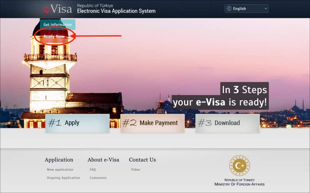 Turkey e-Visa - Start