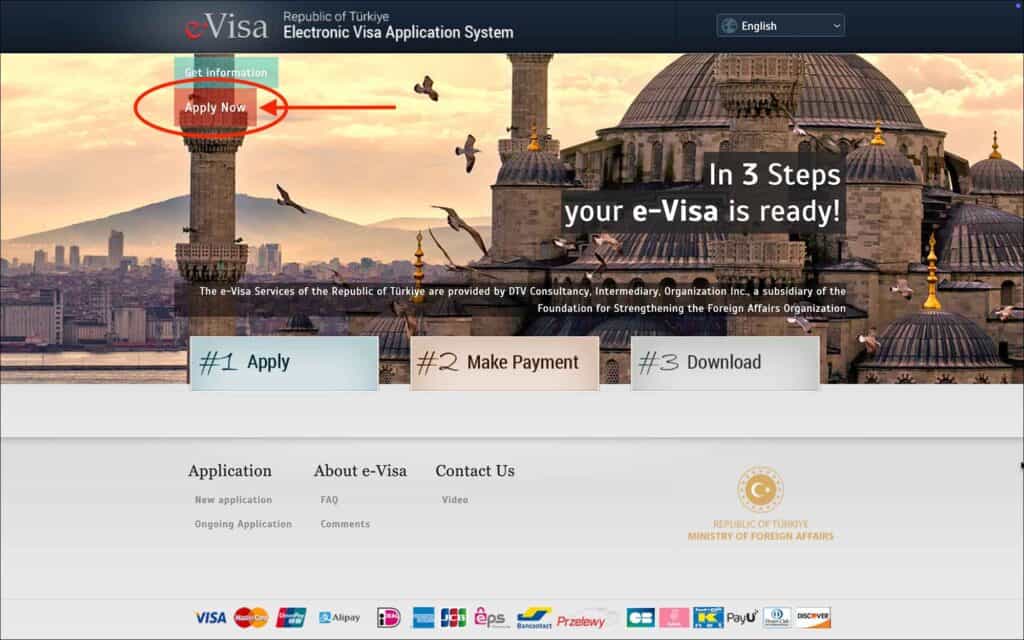 Turkey e-Visa - Start