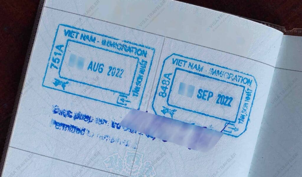 Vietnam entry exit stamps