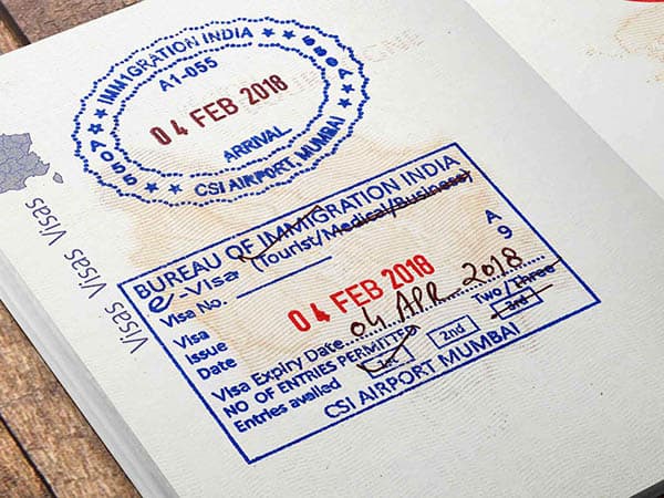 indian visa on travel document