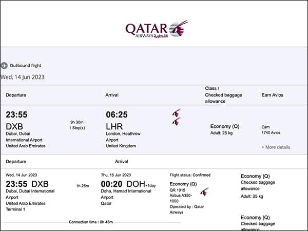 check my trip on qatar airways