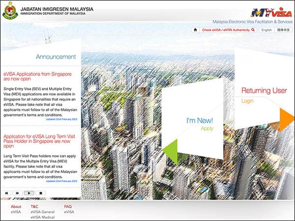 Apply for Malaysia Visa Online