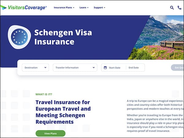 How to buy Schengen travel insurance from VisitorsCoverage