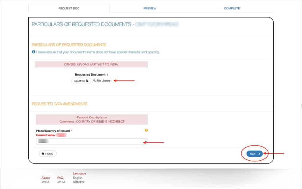 Malaysia eVisa Application - Request Document Upload