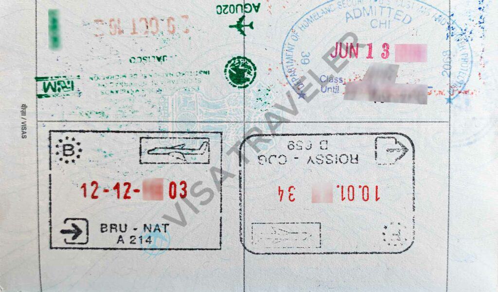 Schengen Entry and Exit Stamps