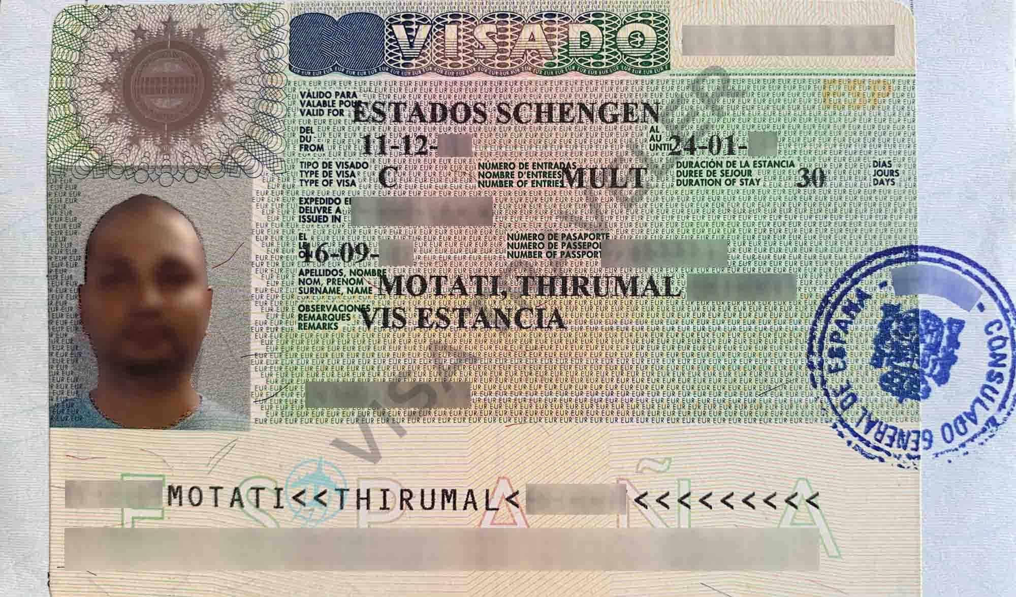 schengen tourist visa spain