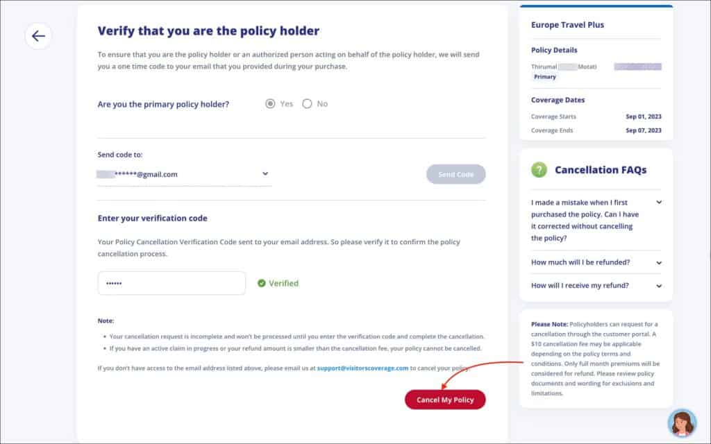 VisitorsCoverage Schengen Visa Insurance - Verify and Submit