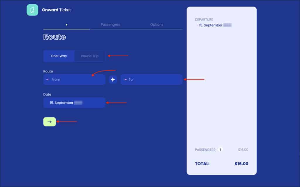 Onward Ticket - Route