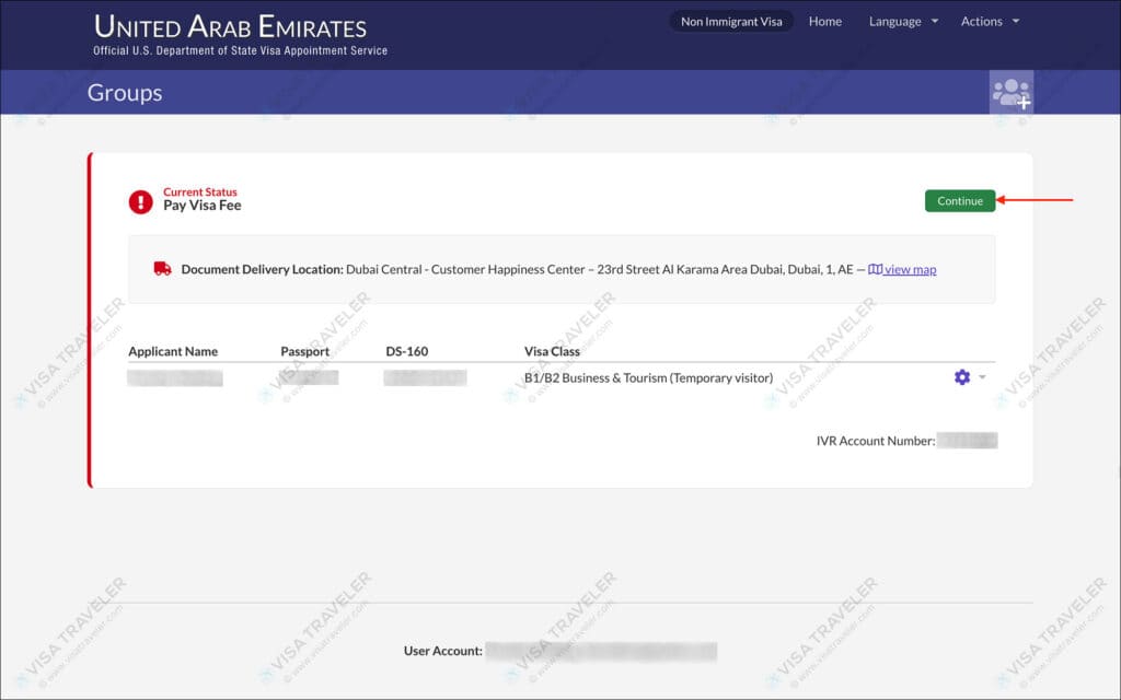 AIS US Visa Info - Visa Status page