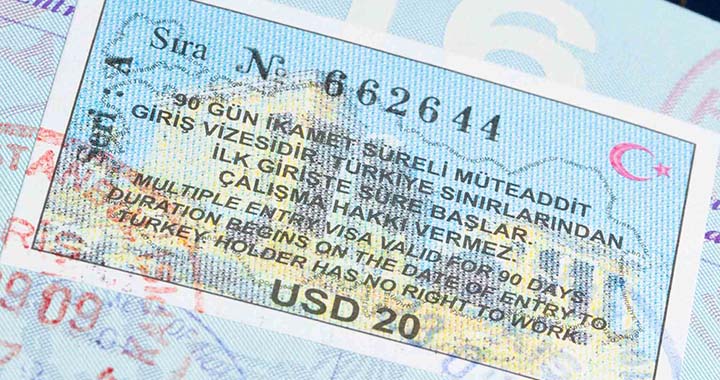 Turkey Visa On Arrival Sticker