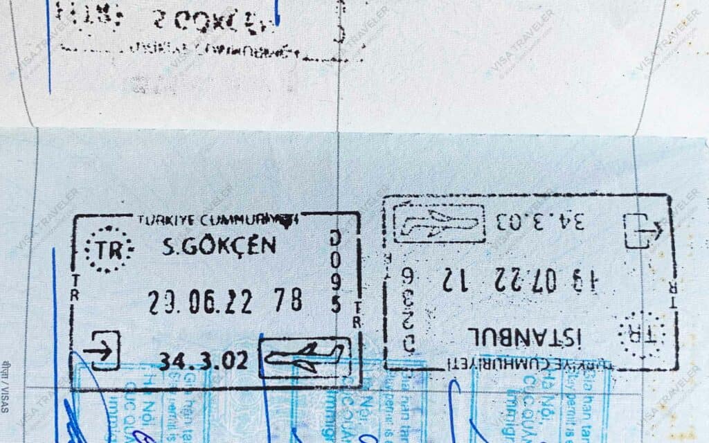 Turkey Entry and Exit Stamps in Passport